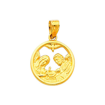 Yellow Gold Baptism Medal - 14 K. 1.3 gr. - PT243 Yellow Gold Baptism Medal - 14 K. 1.3 gr. - PT243