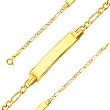 Yellow Gold ID Bracelet - 14 K - 6 in - 1.8 gr. - AB118 Yellow Gold ID Bracelet - 14 K - 6 in - 1.8 gr. - AB118