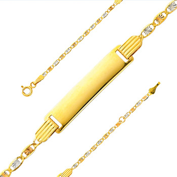 Yellow / White /Red Gold Bracelet – Baptism -5 in -2.0 gr.- AB99 Yellow / White /Red Gold Bracelet – Baptism -5 in -2.0 gr.- AB99