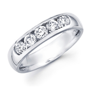 White gold wedding band with diamonds - BD5-5 White gold wedding band with diamonds - BD5-5