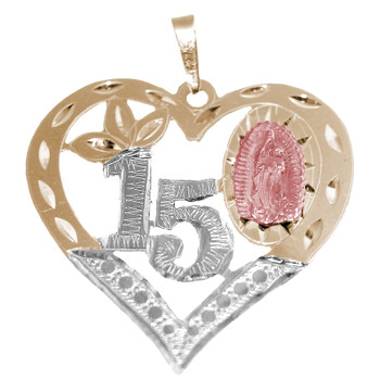 Gold Quinceanera Pendant - 4 Gr. - XV16-001 Gold Quinceanera Pendant - 4 Gr. - XV16-001