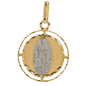 Yellow / White Gold Medal - Virgin Mary - 14 K - 1.2 gr. - RP024 Yellow / White Gold Medal - Virgin Mary - 14 K - 1.2 gr. - RP024