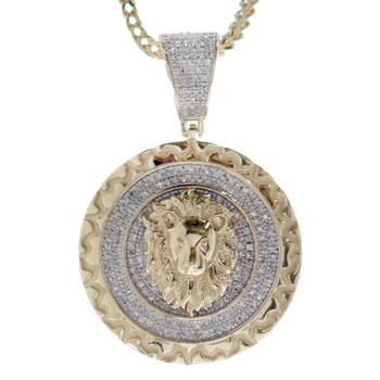 10K Gold & Diamond Pendant - Lion - APD-311 10K Gold & Diamond Pendant - Lion - APD-311