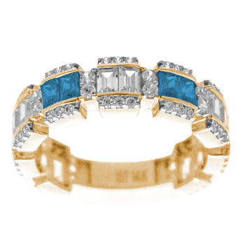 Yellow / White Gold Ring - CZ - 14 K - RGO-215A Yellow / White Gold Ring - CZ - 14 K - RGO-215A