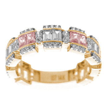 Yellow / White Gold Ring - CZ - 14 K - RGO-215C Yellow / White Gold Ring - CZ - 14 K - RGO-215C
