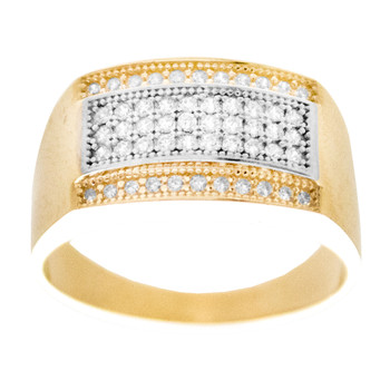 Yellow / White Gold Ring with CZ - 14 K - RGO-258 Yellow / White Gold Ring with CZ - 14 K - RGO-258