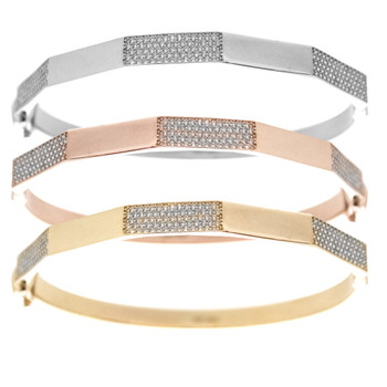 Yellow, White, Red Gold Bracelet with CZ gr - BLG-710 Yellow, White, Red Gold Bracelet with CZ gr - BLG-710