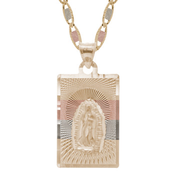 Yellow / White / Red Gold Virgin Mary Medal - 14 K - RP224 Yellow / White / Red Gold Virgin Mary Medal - 14 K - RP224