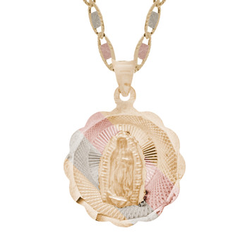 Yellow / White / Red Gold Virgin Mary Medal - 14 K - RP228 Yellow / White / Red Gold Virgin Mary Medal - 14 K - RP228