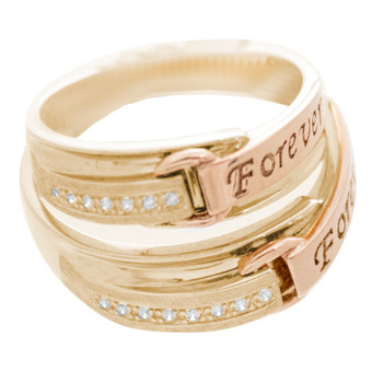 Forever Couple's Ring - Yellow Gold with CZ - RG358 Forever Couple's Ring - Yellow Gold with CZ - RG358