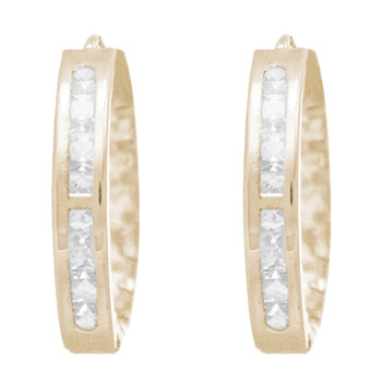 Yellow Gold Earrings - CZ - 14 K - ER351 Yellow Gold Earrings - CZ - 14 K - ER351