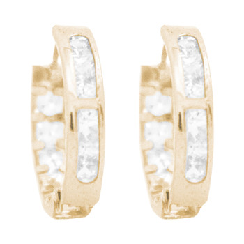 Yellow Gold Earrings - CZ - 14 K - ER353 Yellow Gold Earrings - CZ - 14 K - ER353