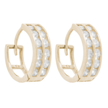 Yellow Gold Earrings - CZ - 14 K - ER354 Yellow Gold Earrings - CZ - 14 K - ER354