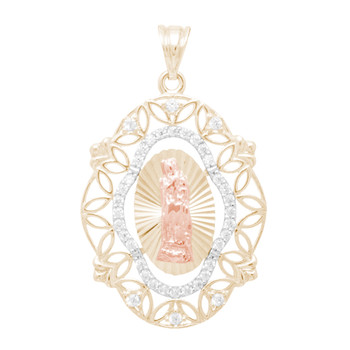 Yellow, White and Red Gold Virgin Mary Pendant with CZ - 14 K - PTR573
3 gold pendant with CZ
14 K.| 2.8 gr.
Yellow, White and Red Gold Virgin Mary Pendant with CZ - 14 K - PTR573
3 gold pendant with CZ
14 K.| 2.8 gr.