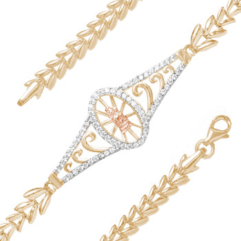 Yellow, White & Red Gold Bracelet with CZ - 14K - BLG762
Yellow, White & red gold bracelet with a virgin mary decorated with CZ.
14K. | 4.3 gr
Yellow, White & Red Gold Bracelet with CZ - 14K - BLG762
Yellow, White & red gold bracelet with a virgin mary decorated with CZ.
14K. | 4.3 gr