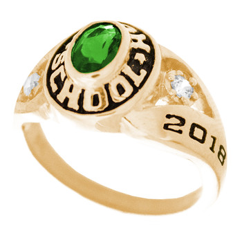 Graduation Ring / Yellow Gold - CZ - GDR170 Graduation Ring / Yellow Gold - CZ - GDR170