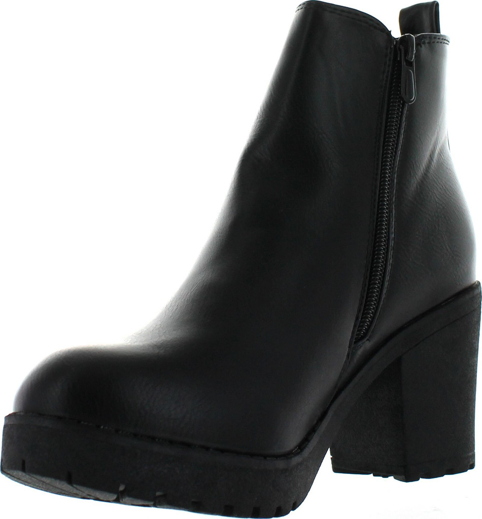 Club-01 Women's Elastic Panel Slip On Chunky Heel Ankle Booties Club-01 Women's Elastic Panel Slip On Chunky Heel Ankle Booties