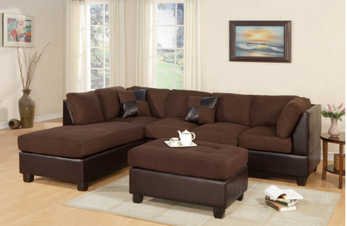 MODERN CHOCOLATE SECTIONAL SET