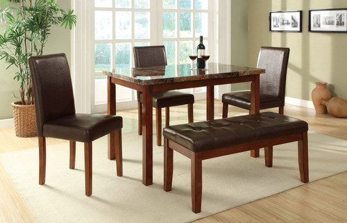 5-PCS DINING SET FAUX MARBLE LEATHER