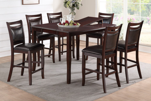 ANACARDIUM WOOD RECTANGULAR SHAPED 7-PIECES COUNTER HEIGHT TABLE SET