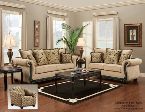 WASHINGTON SOFA & LOVESEAT (DELRAY TAUPE) - 6000DE