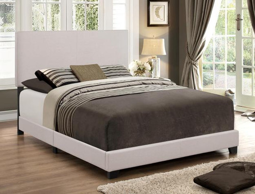 Erin Queen Size Bed Frame Khaki Fabric Upholstered - 5271KH-1