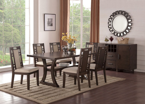 5PCSÂ DINING TABLE SET W/ CURVED LEG SUPPORTS AND LOWER DISPLAY PLATFORM