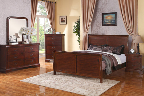 DARK WALNUT WOOD FINISH KING/QUEEN BEDFRAME
