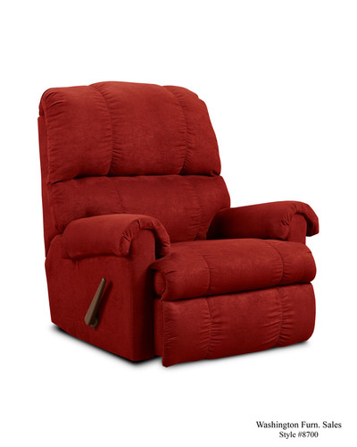 Red Microfiber Rocker Recliner - 8700 Red