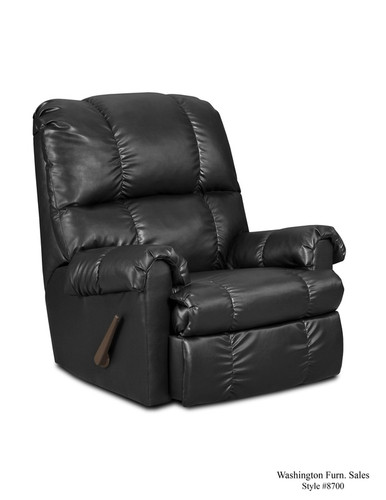 Denver Black Vinyl Rocker Recliner - 8700-Black