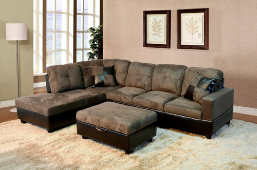 2 PCS Wyatt GREY SECTIONAL WITH ACCENT PILLOWS (RIGHT FACING SOFA) - F102A