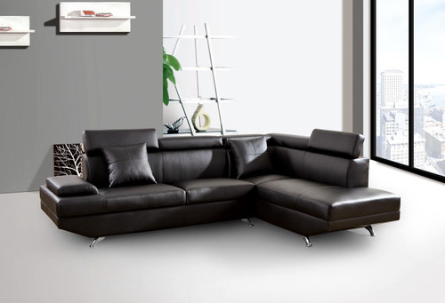 2 PCS HUNTER BLACK SECTIONAL WITH ACCENT PILLOWS (LEFT FACING SOFA) - F2801B
