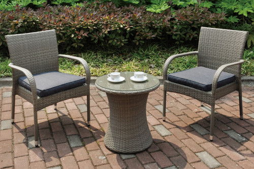 3PC OUTDOOR GREY BISTRO SET