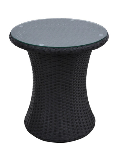 ROUND BLACK OUTDOOR SIDE TABLE