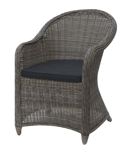 OUTDOOR ARM CHAIR IN TAN RESIN WICKER