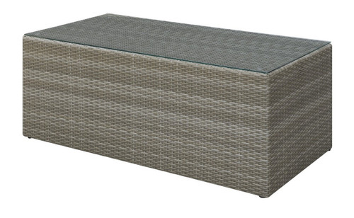 OUTDOOR COCKTAIL TABLE IN TAN RESIN WICKER