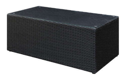 OUTDOOR COCKTAIL TABLE IN DARK BROWN RESIN WICKER