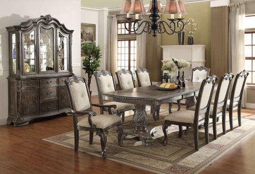 KIERA DINING TABLE TOP 5 Piece Set (Grey) - 2151-GY