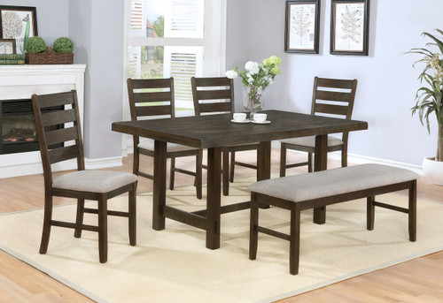 ELDA DINING TABLE TOP & BENCH 6 PC Set - 2297