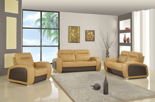CONTEMPORARY SOFA SET U3001 CAPPUCINO/BROWN