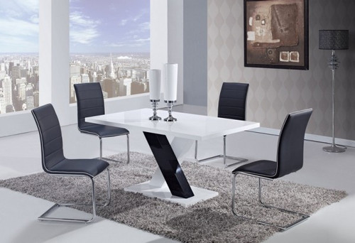 CONTEMPORAY 5 PIECE D490 DINING SET - BLACK