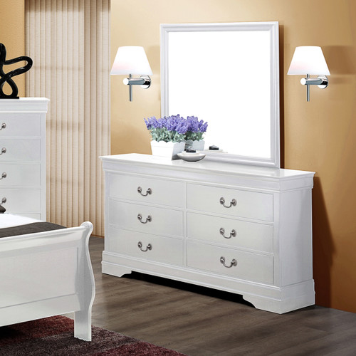 LOUIS PHILIP 6-D DRESSER WHITE-B3600/1