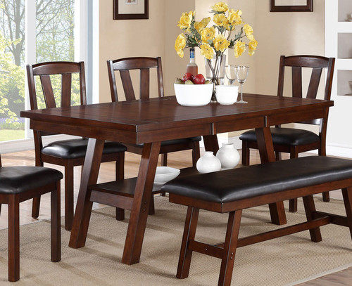 DARK WALNUT FINISH DINING TABLE-F2271