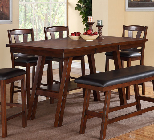DARK WALNUT FINISH COUNTER HEIGHT TABLE-F2273