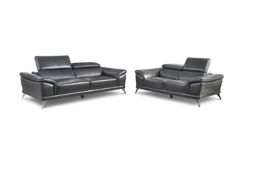 VENICE MODERN GREY SOFA AND LOVESEAT 2PCS SET