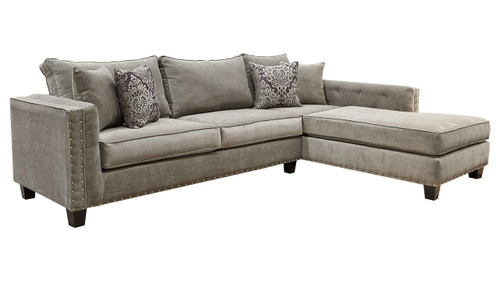 OVER-SIZED SECTIONAL TUFTED STORM IN GRAY