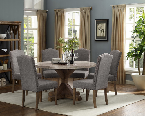VESPER ROUND MARBLE DINING TABLE 5 PIECE SET-1211T-54