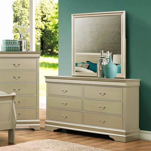 LOUIS PHILIP 6-D DRESSER CHAMPAGNE-B3400/1