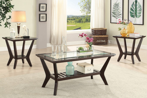 3PCS WOOD FINISH COFFEE TABLE SET-F3111