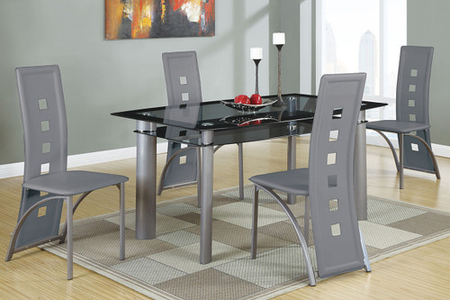 5PCS BLACK OR SILVER DINING SET-F2212-F1748